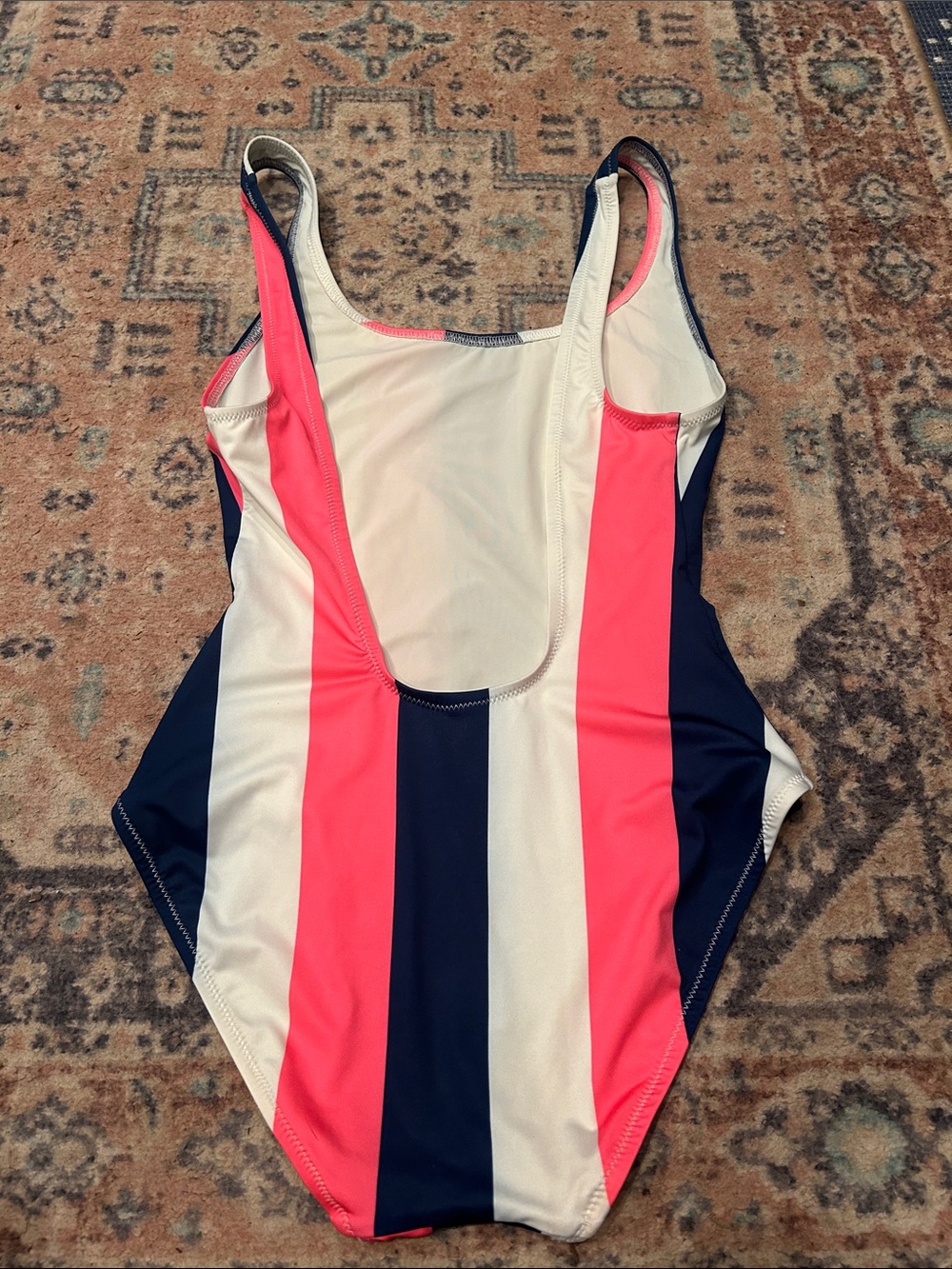 Solid & Striped Striped One-Piece Swimsuit in Pink, Navy & White - Picture 4 of 9